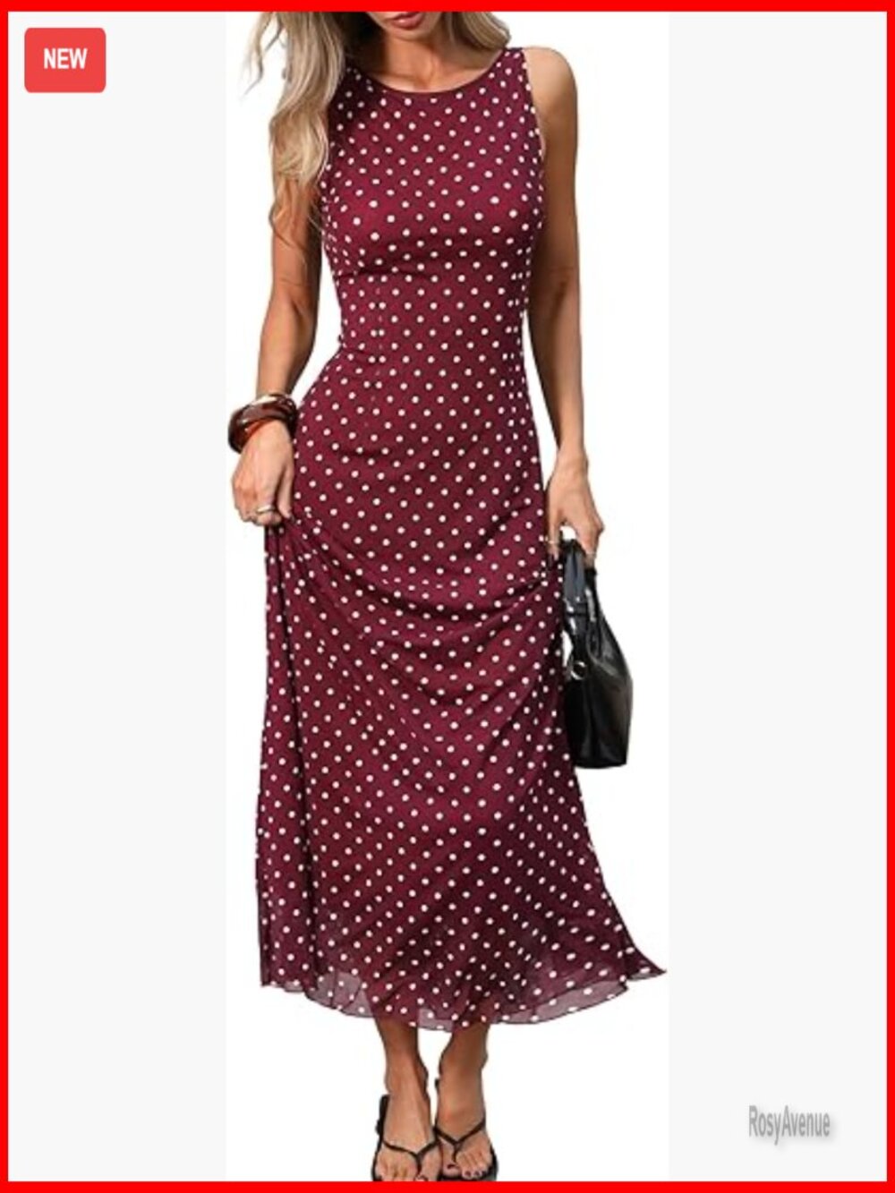 Polka Dot Maxi Tank Dress Sleeveless Bodycon Slim Fit Long Mesh